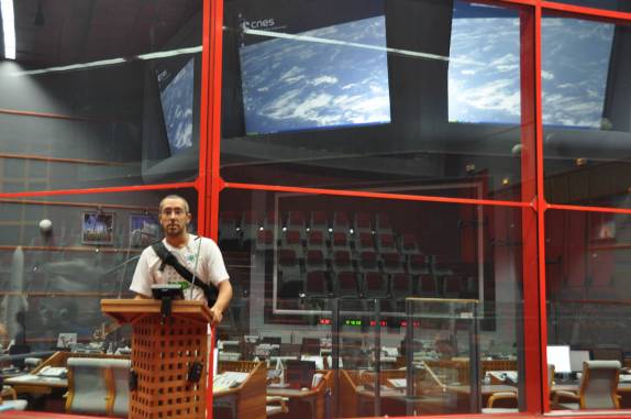 A sala de comando do Centro Espacial em Kourou - Guiana  Francesa